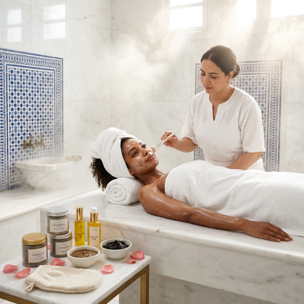 Traditional Moroccan bath kessa exfoliation whitening treatment Thiruvananthapuram