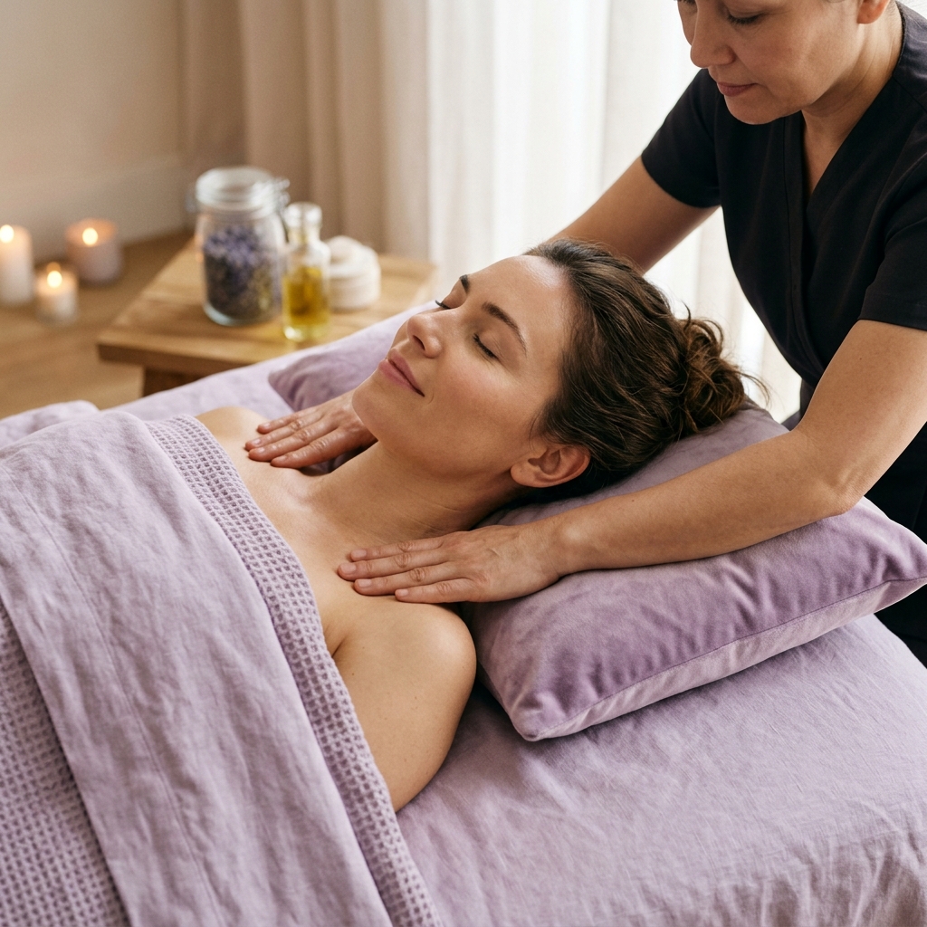 Head shoulder back massage and reflexology at Reon spa Thiruvananthapuram